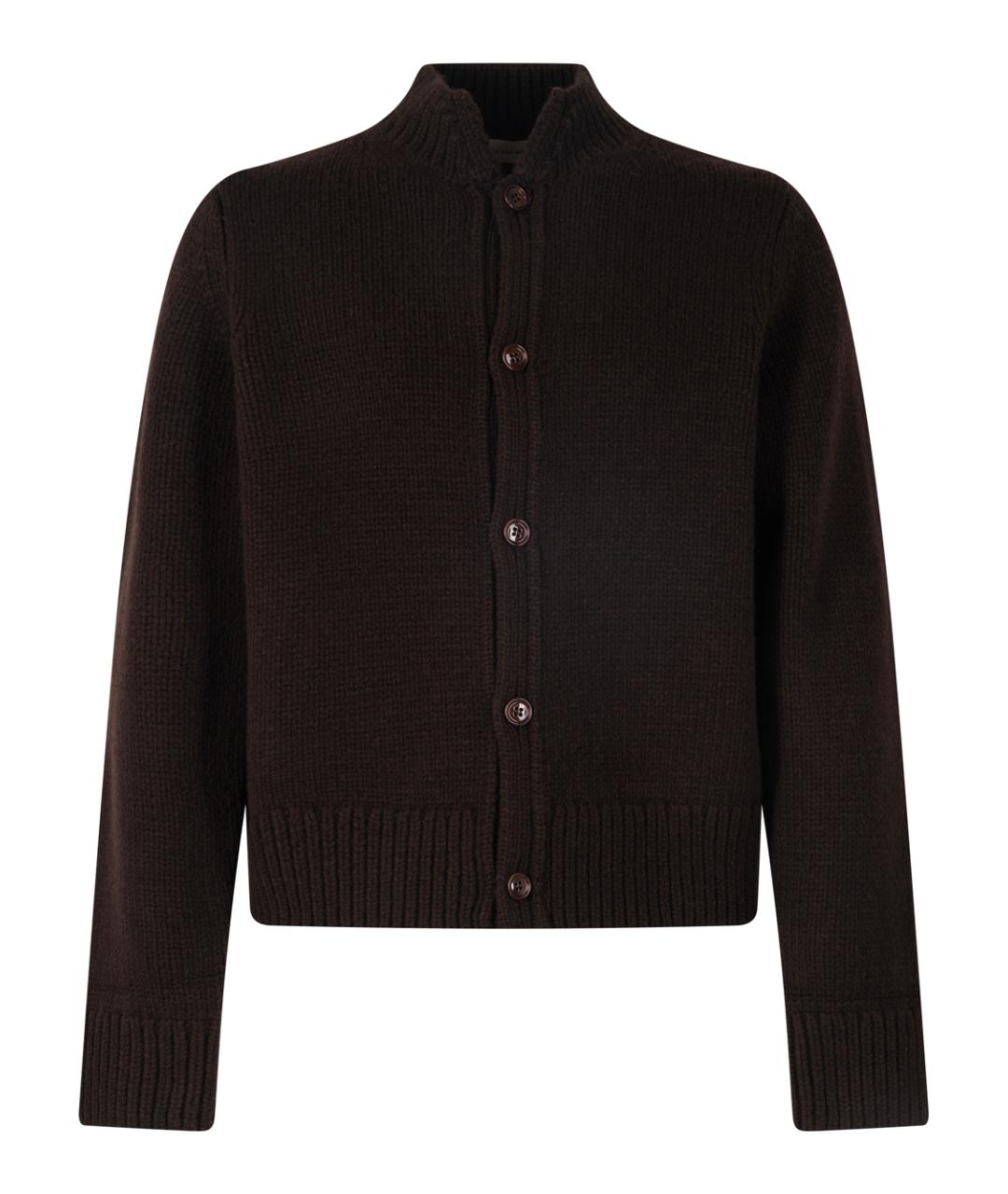 DRIES VAN NOTEN Коричневый шерстяной кардиган, фото 1