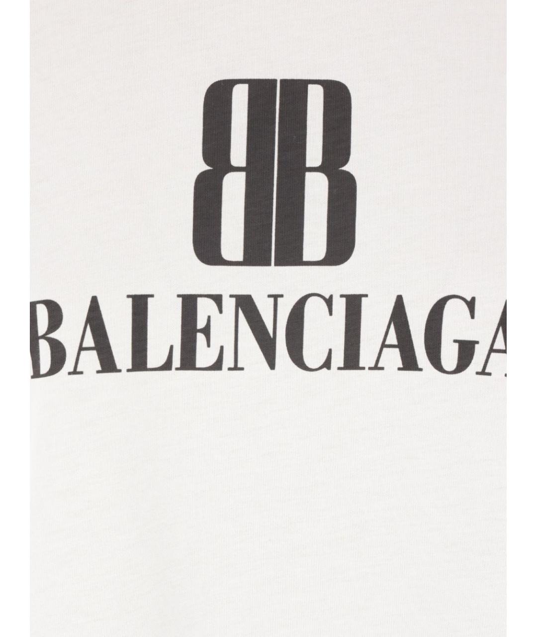 BALENCIAGA Белая хлопковая футболка, фото 3