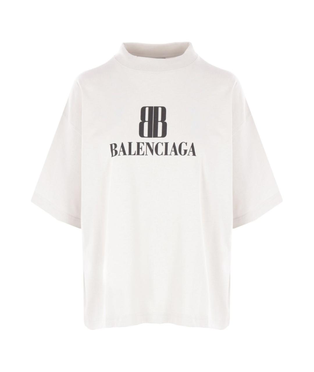 BALENCIAGA Белая хлопковая футболка, фото 1
