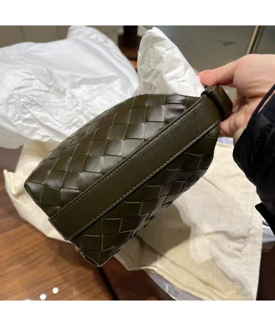 BOTTEGA VENETA Коричневая кожаная сумка с короткими ручками, фото 5