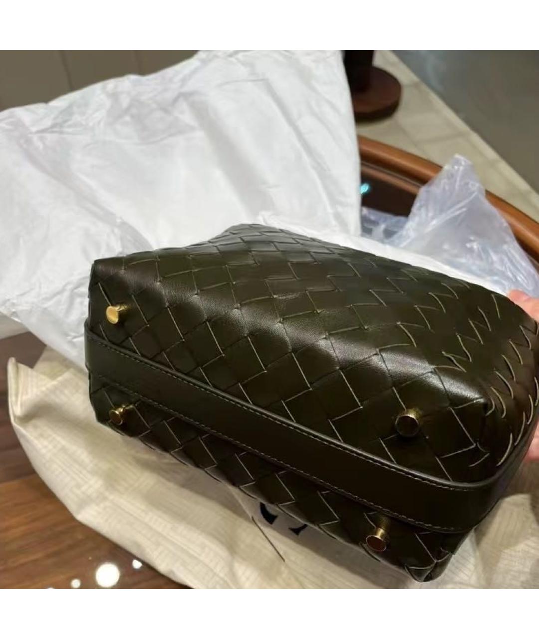 BOTTEGA VENETA Коричневая кожаная сумка с короткими ручками, фото 3