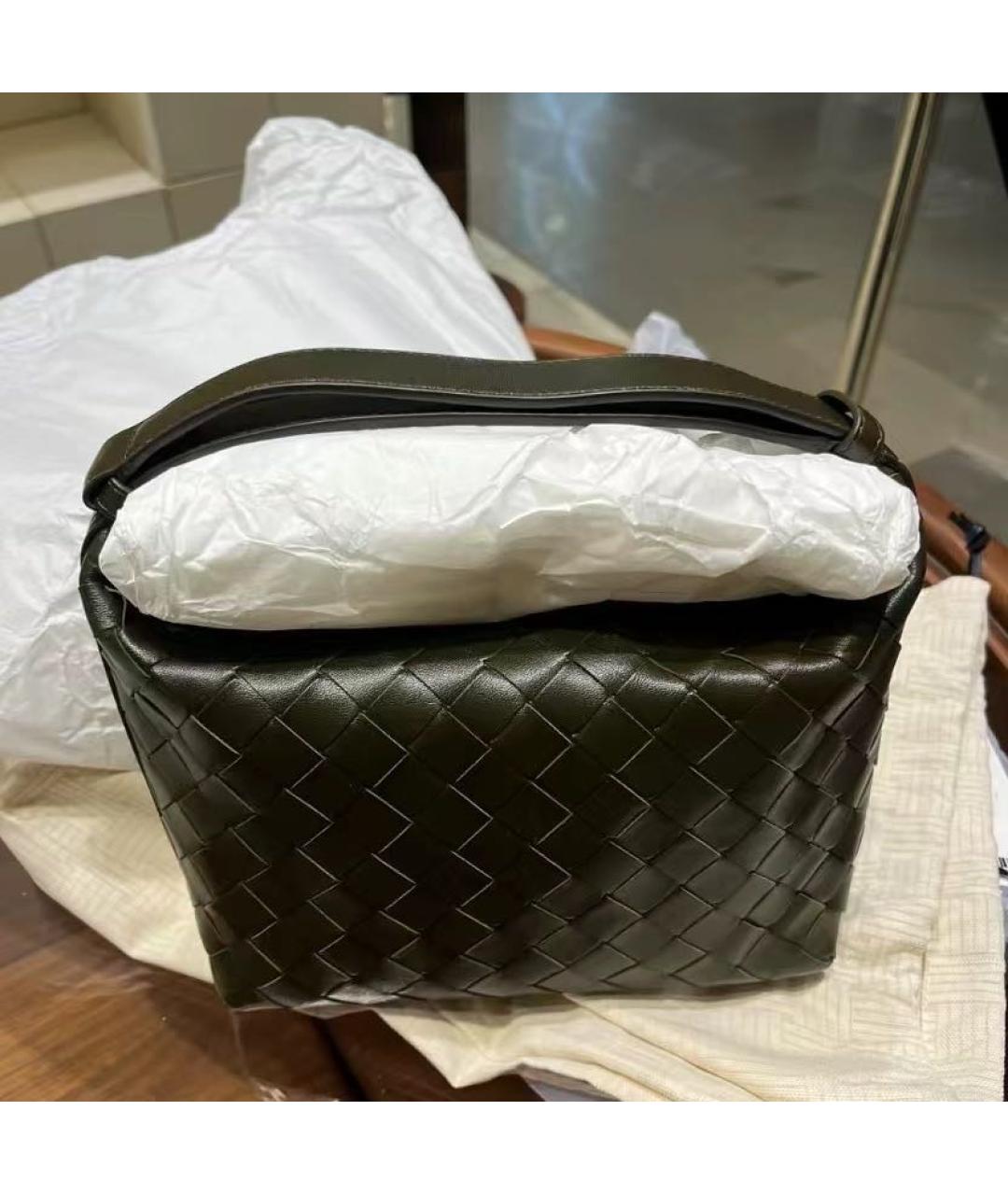 BOTTEGA VENETA Коричневая кожаная сумка с короткими ручками, фото 2