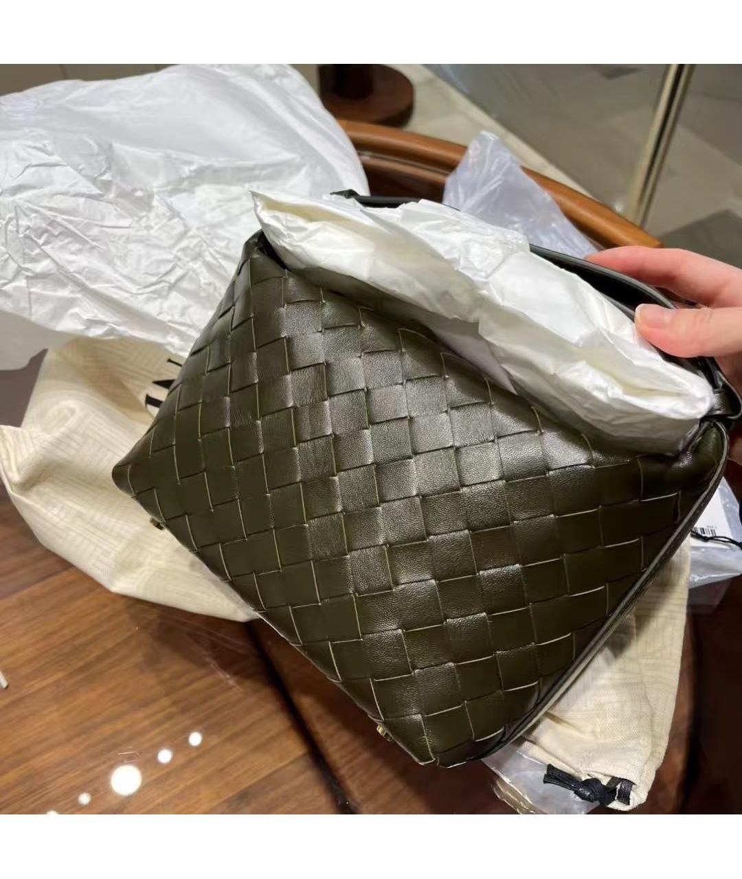BOTTEGA VENETA Коричневая кожаная сумка с короткими ручками, фото 4