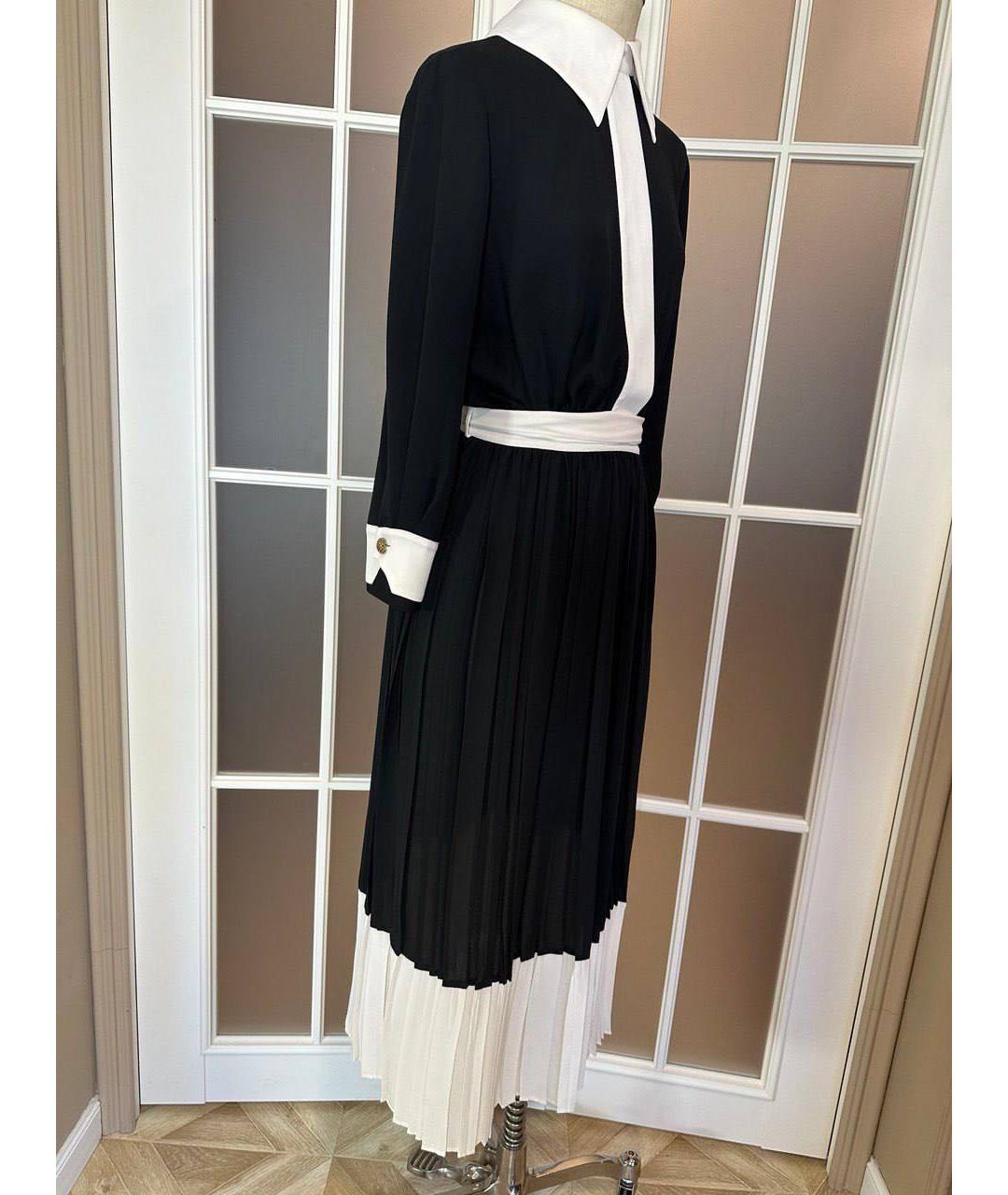 ELISABETTA FRANCHI Черное полиэстеровое повседневное платье, фото 6