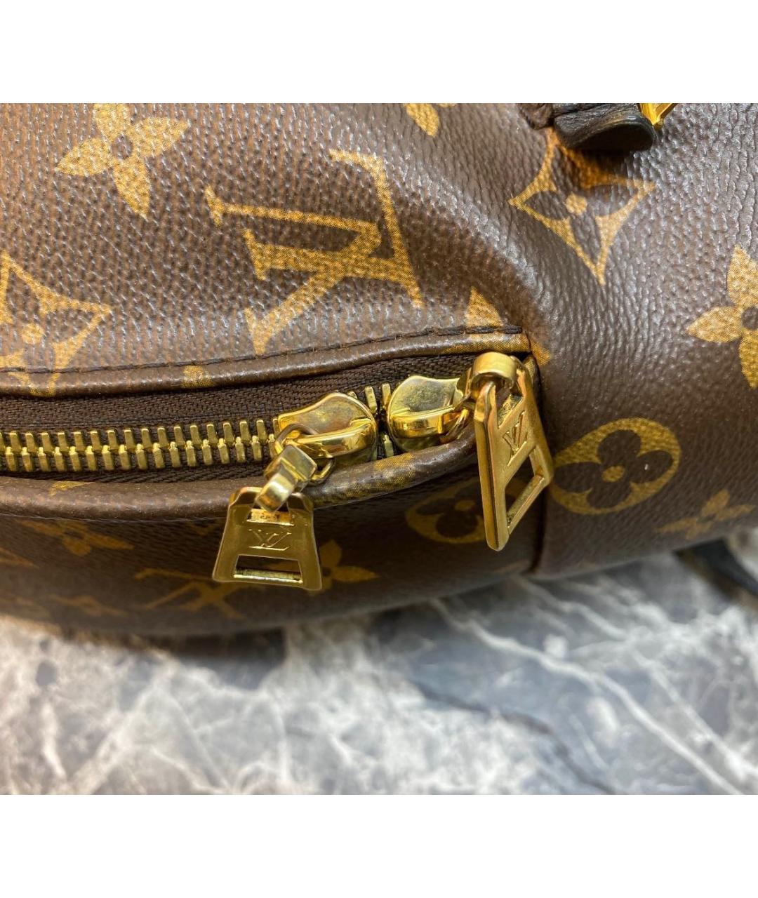 LOUIS VUITTON Коричневый кожаный рюкзак, фото 8