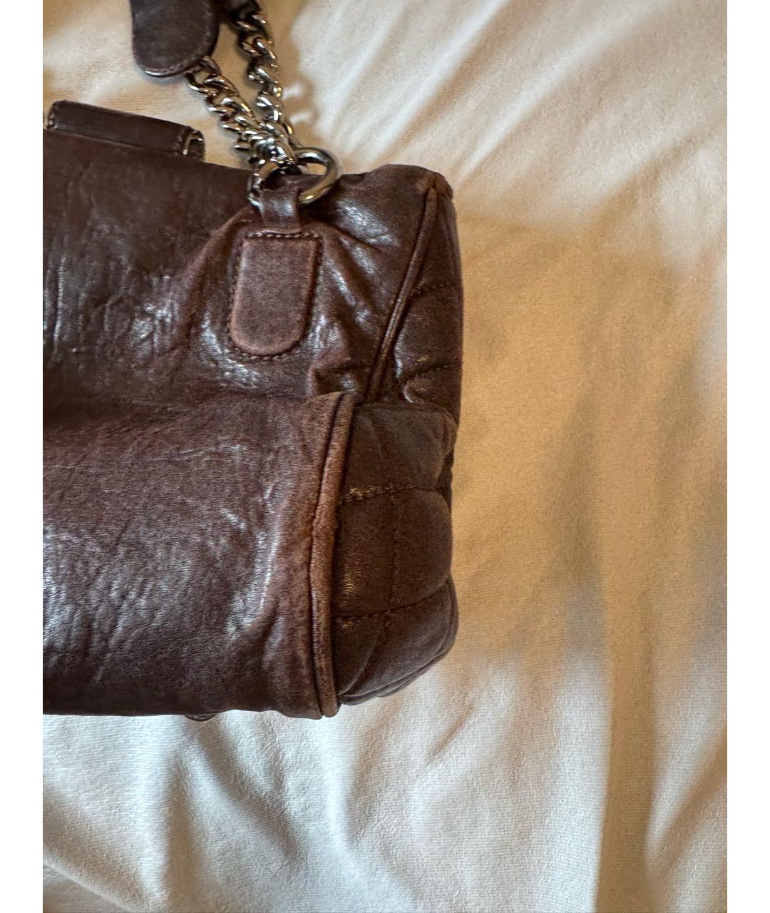 CHANEL Коричневая кожаная сумка через плечо, фото 6