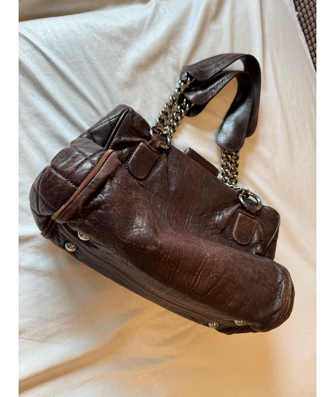 CHANEL Коричневая кожаная сумка через плечо, фото 3