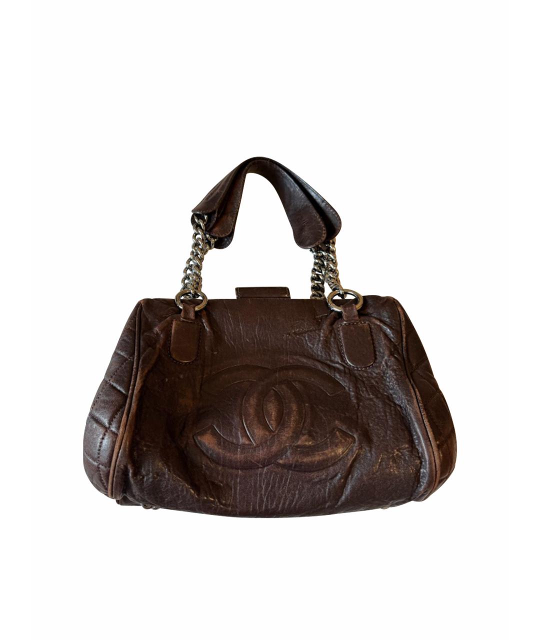 CHANEL Коричневая кожаная сумка через плечо, фото 1