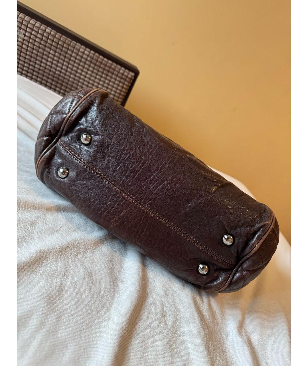 CHANEL Коричневая кожаная сумка через плечо, фото 8
