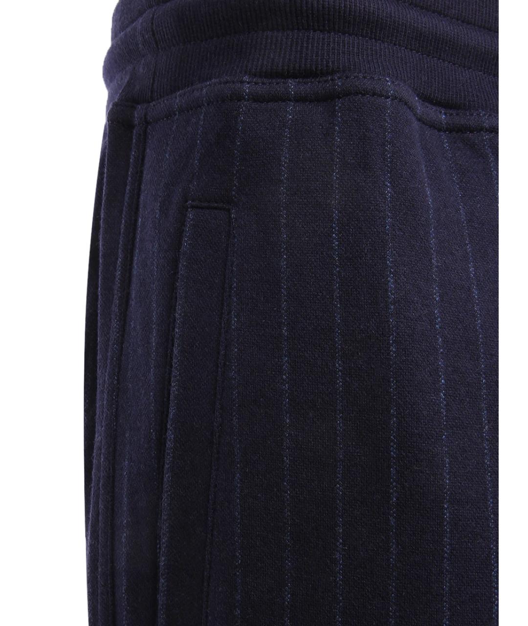 BRUNELLO CUCINELLI Темно-синие хлопковые повседневные брюки, фото 3