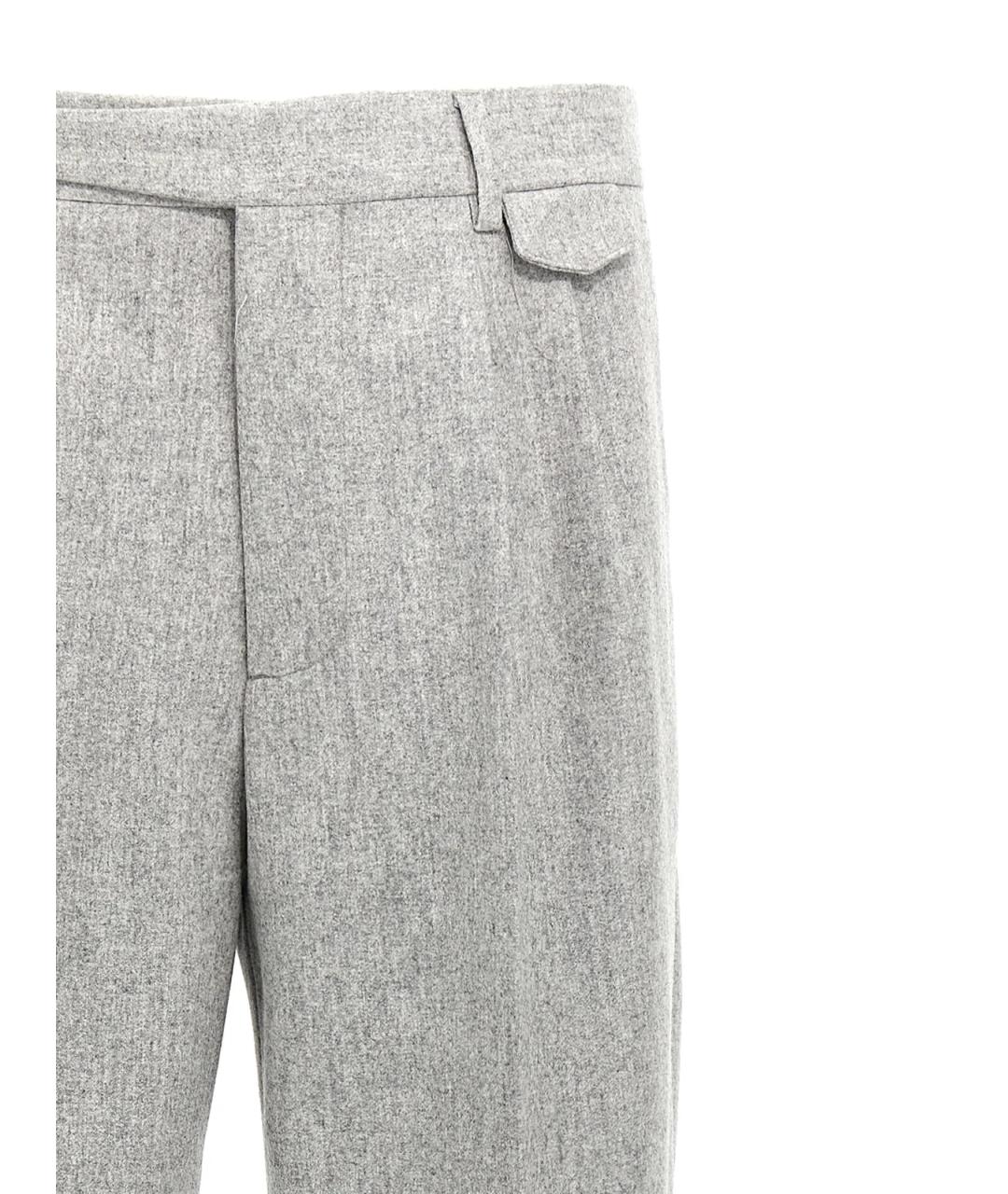 BRUNELLO CUCINELLI Серые шерстяные повседневные брюки, фото 4