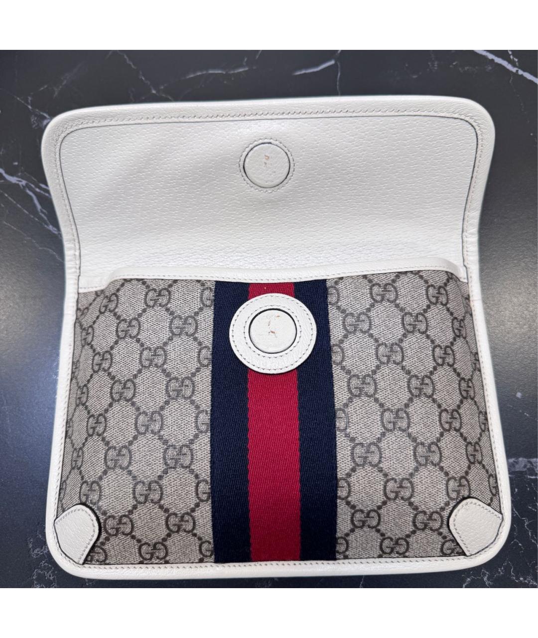 GUCCI Бежевая кожаная поясная сумка, фото 3