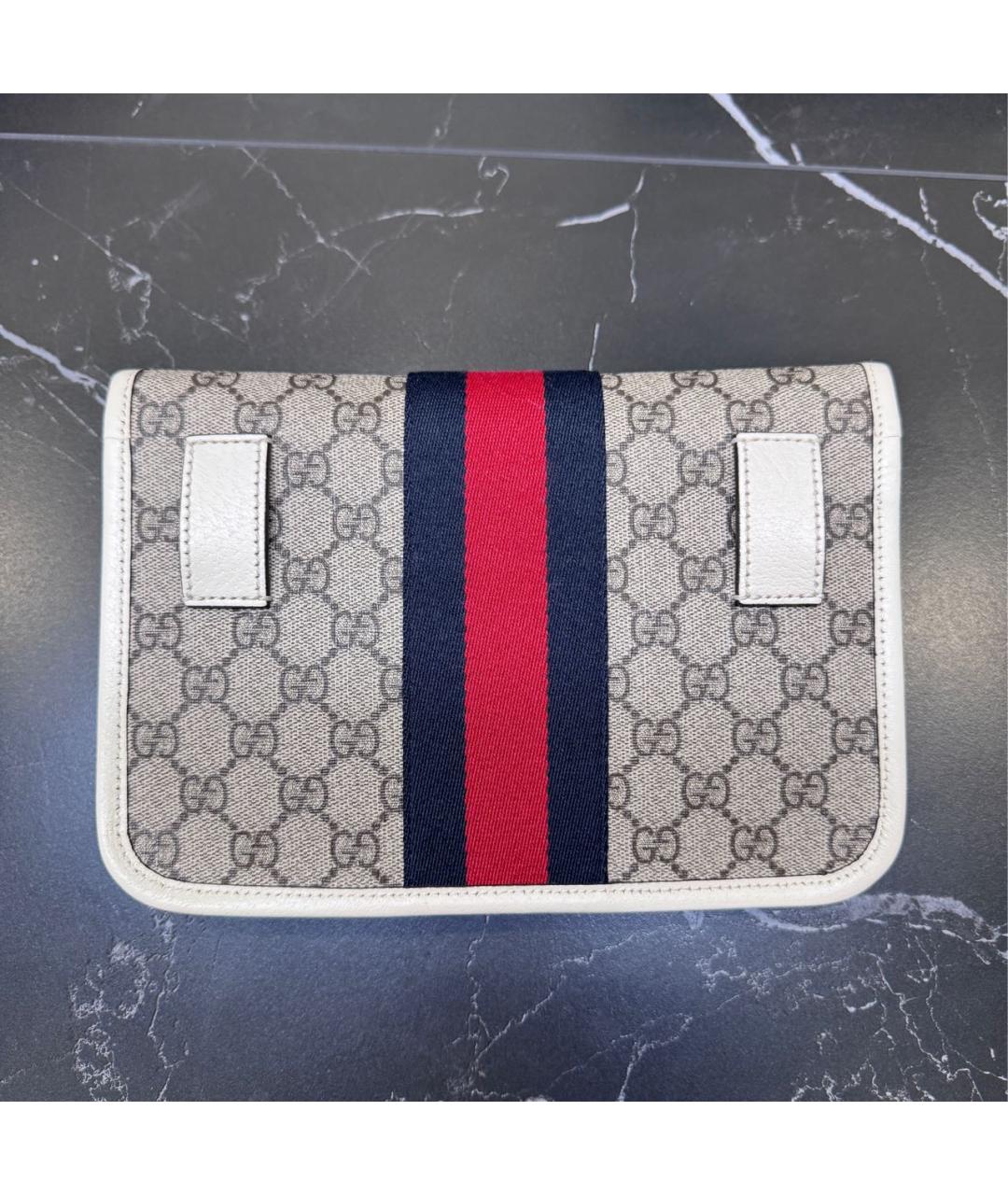 GUCCI Бежевая кожаная поясная сумка, фото 2