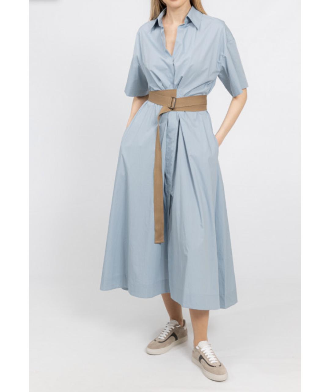 BRUNELLO CUCINELLI Голубое хлопковое платье, фото 2
