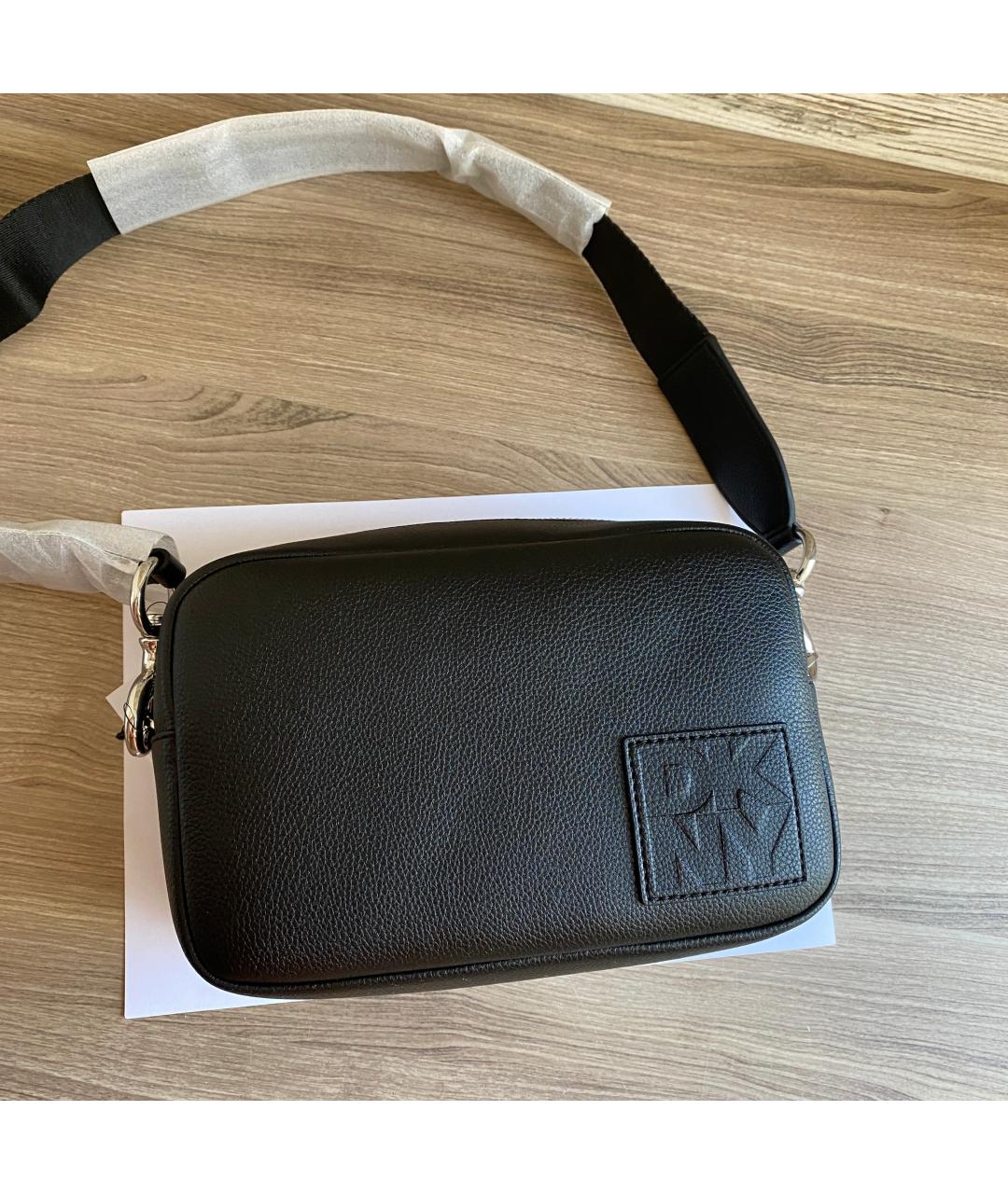 DKNY Черная сумка через плечо из искусственной кожи, фото 9