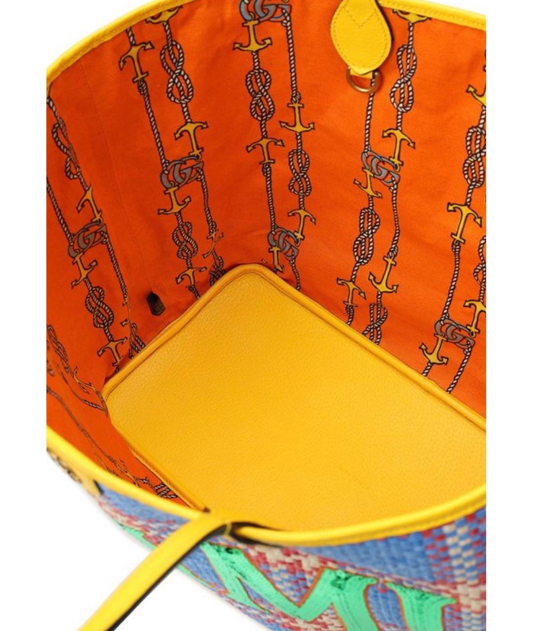GUCCI Желтая кожаная пляжная сумка, фото 4