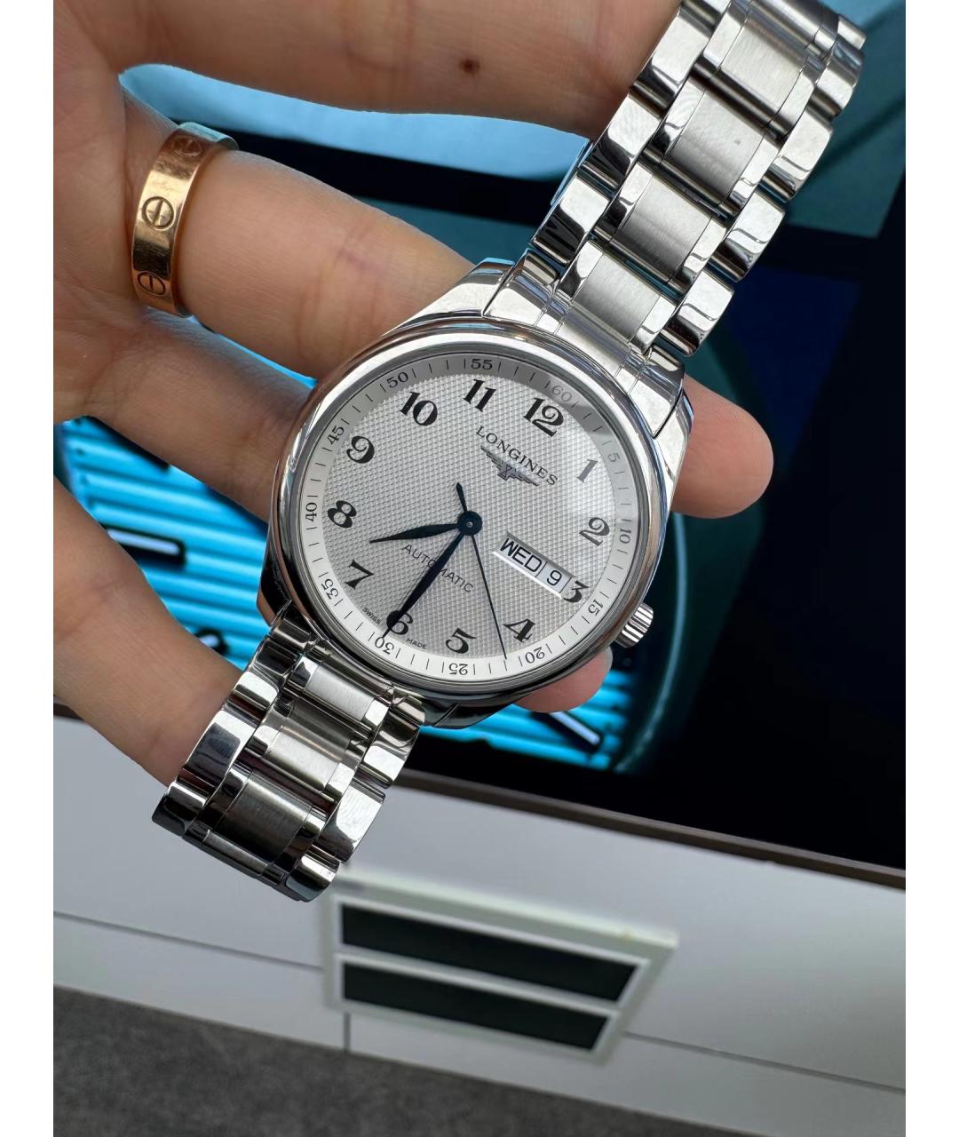 LONGINES Белые металлические часы, фото 4