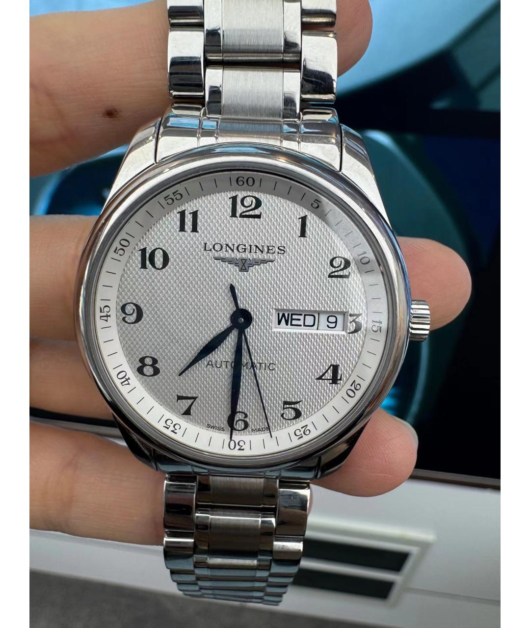LONGINES Белые металлические часы, фото 2