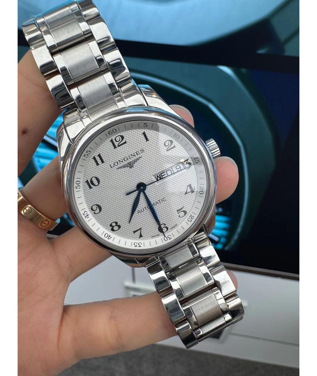 LONGINES Белые металлические часы, фото 3