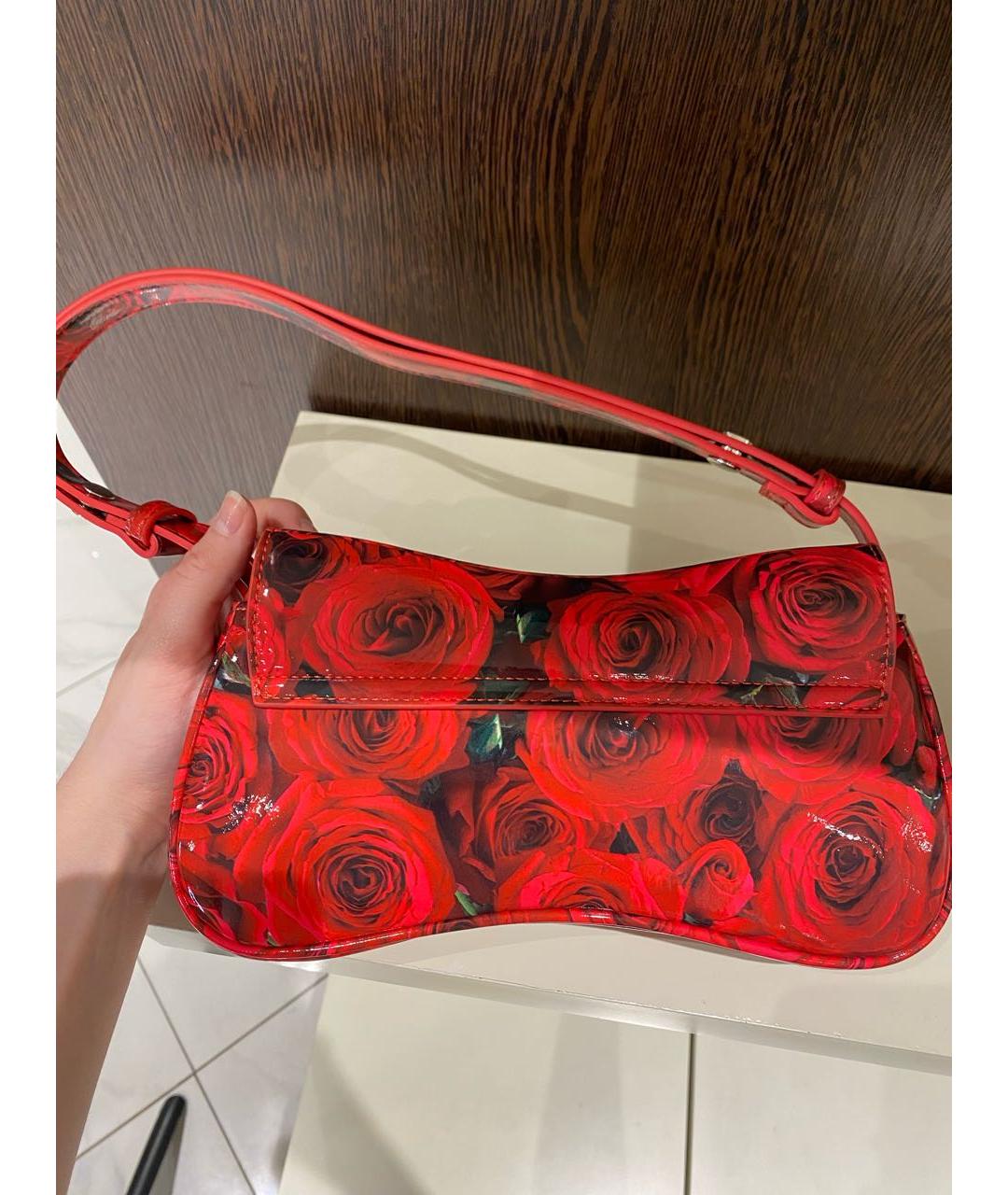 DIESEL Красная сумка с короткими ручками из лакированной кожи, фото 3