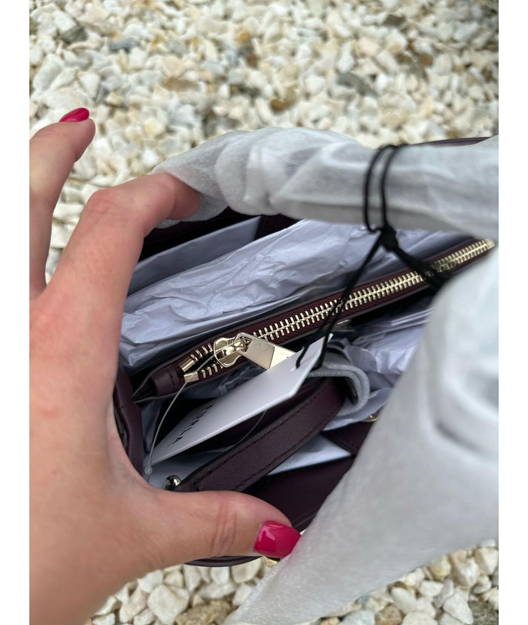 FURLA Бордовая кожаная сумка тоут, фото 4