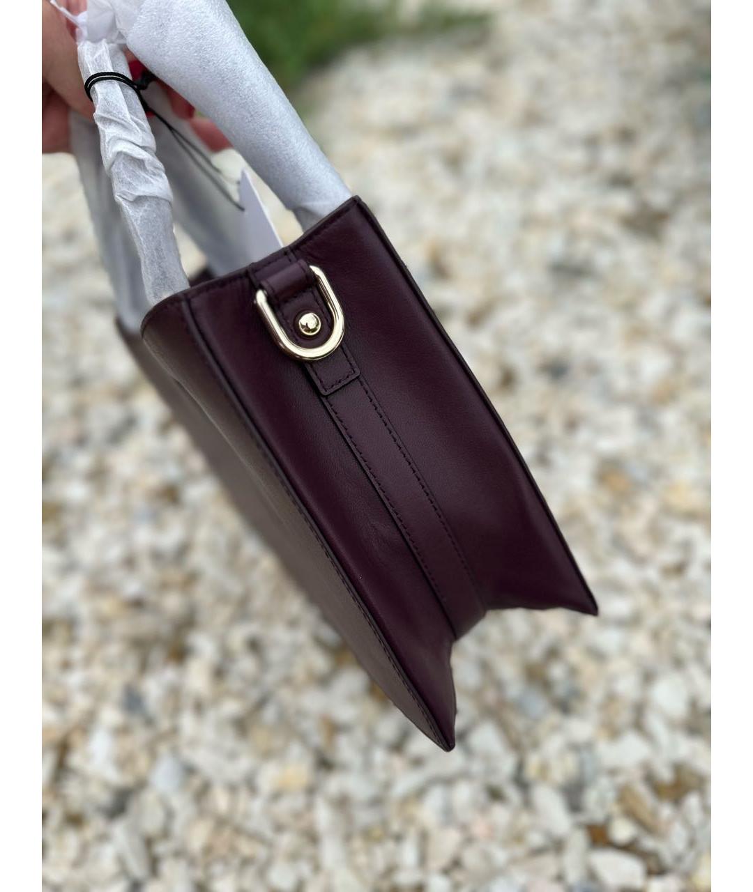 FURLA Бордовая кожаная сумка тоут, фото 2