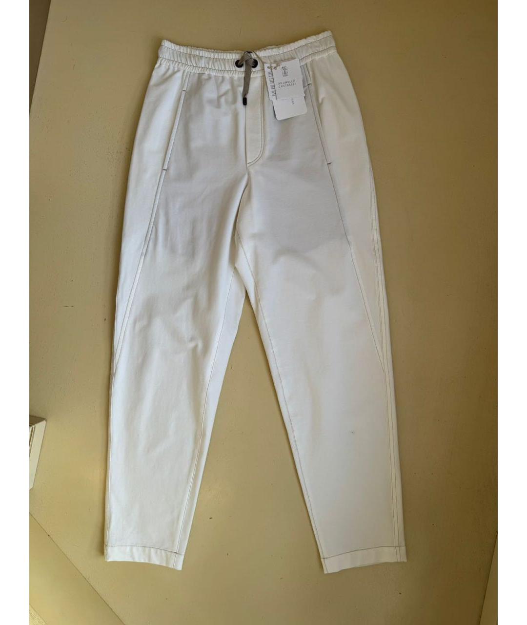 BRUNELLO CUCINELLI Белые спортивные брюки и шорты, фото 9