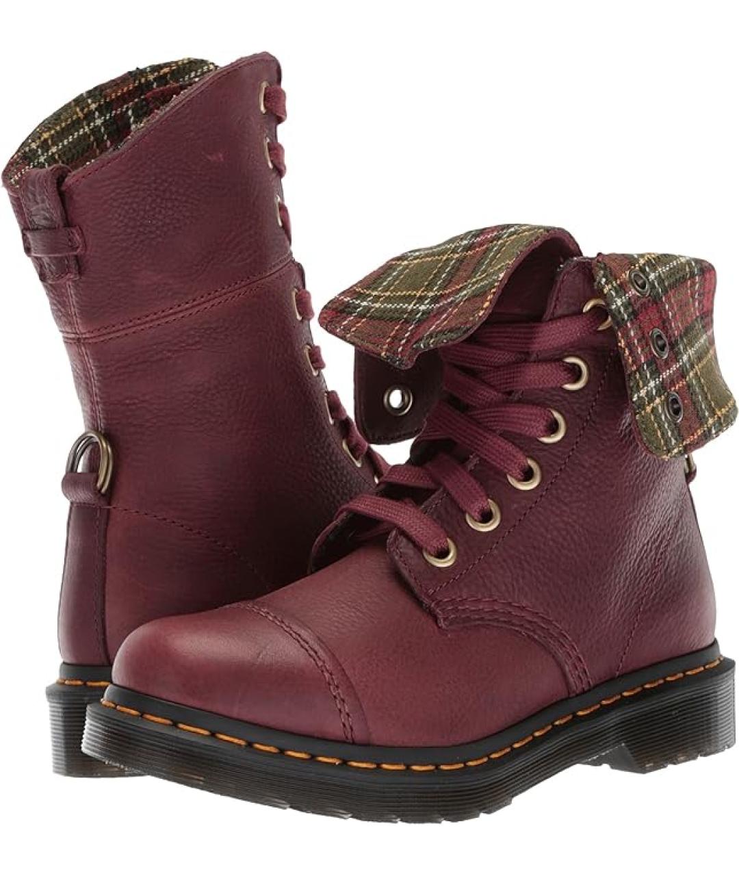 DR. MARTENS Бордовые кожаные ботинки, фото 5