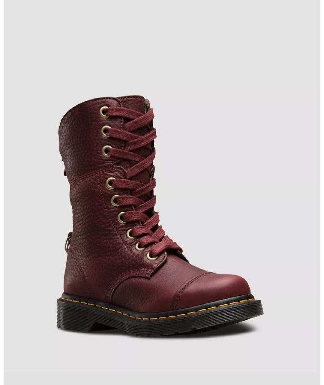 DR. MARTENS Бордовые кожаные ботинки, фото 2
