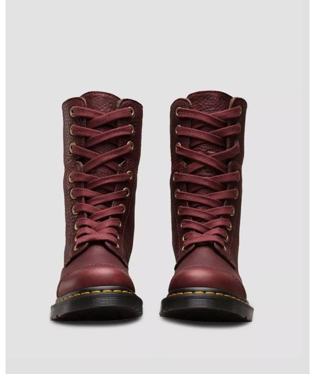 DR. MARTENS Бордовые кожаные ботинки, фото 3
