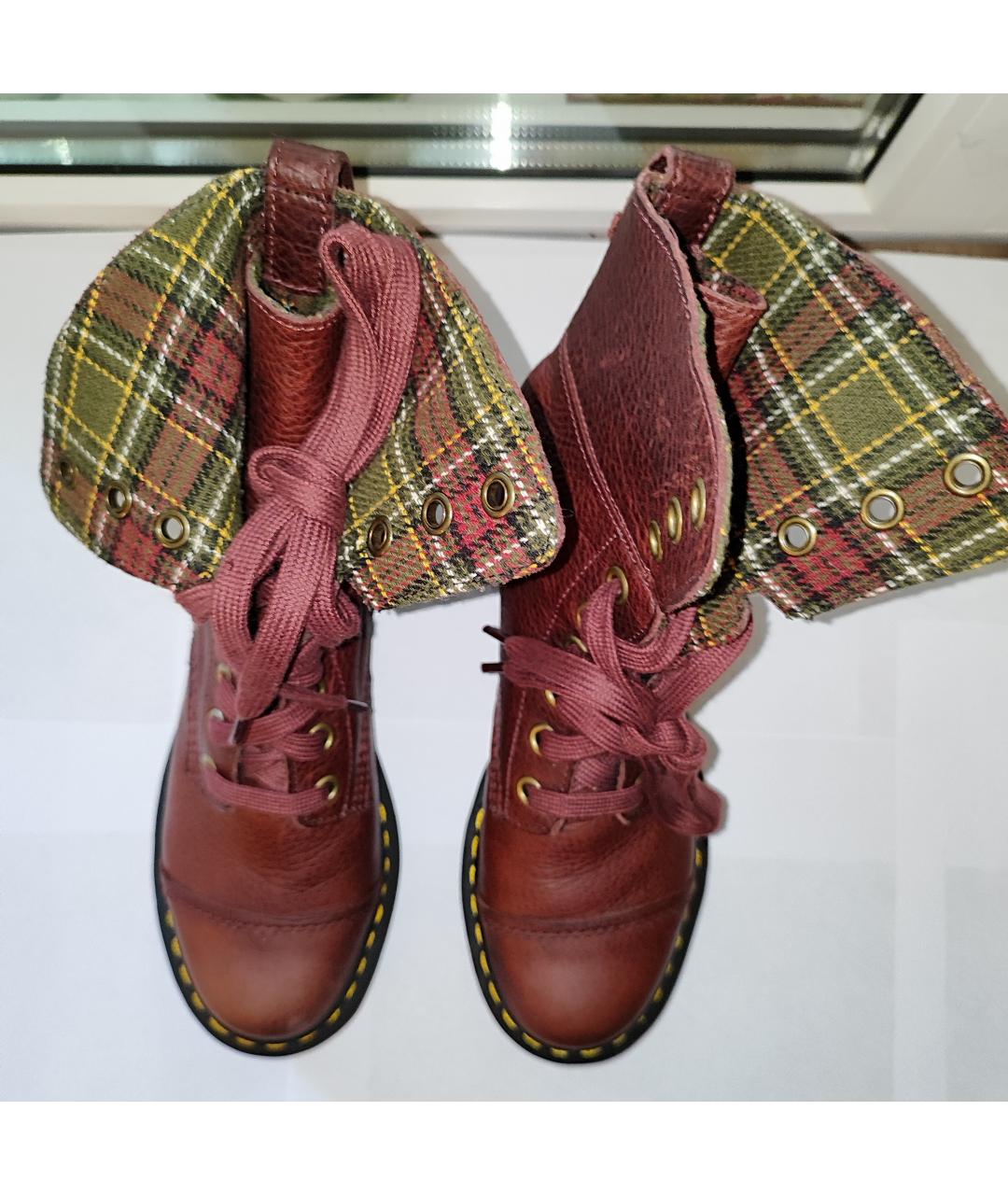 DR. MARTENS Бордовые кожаные ботинки, фото 7