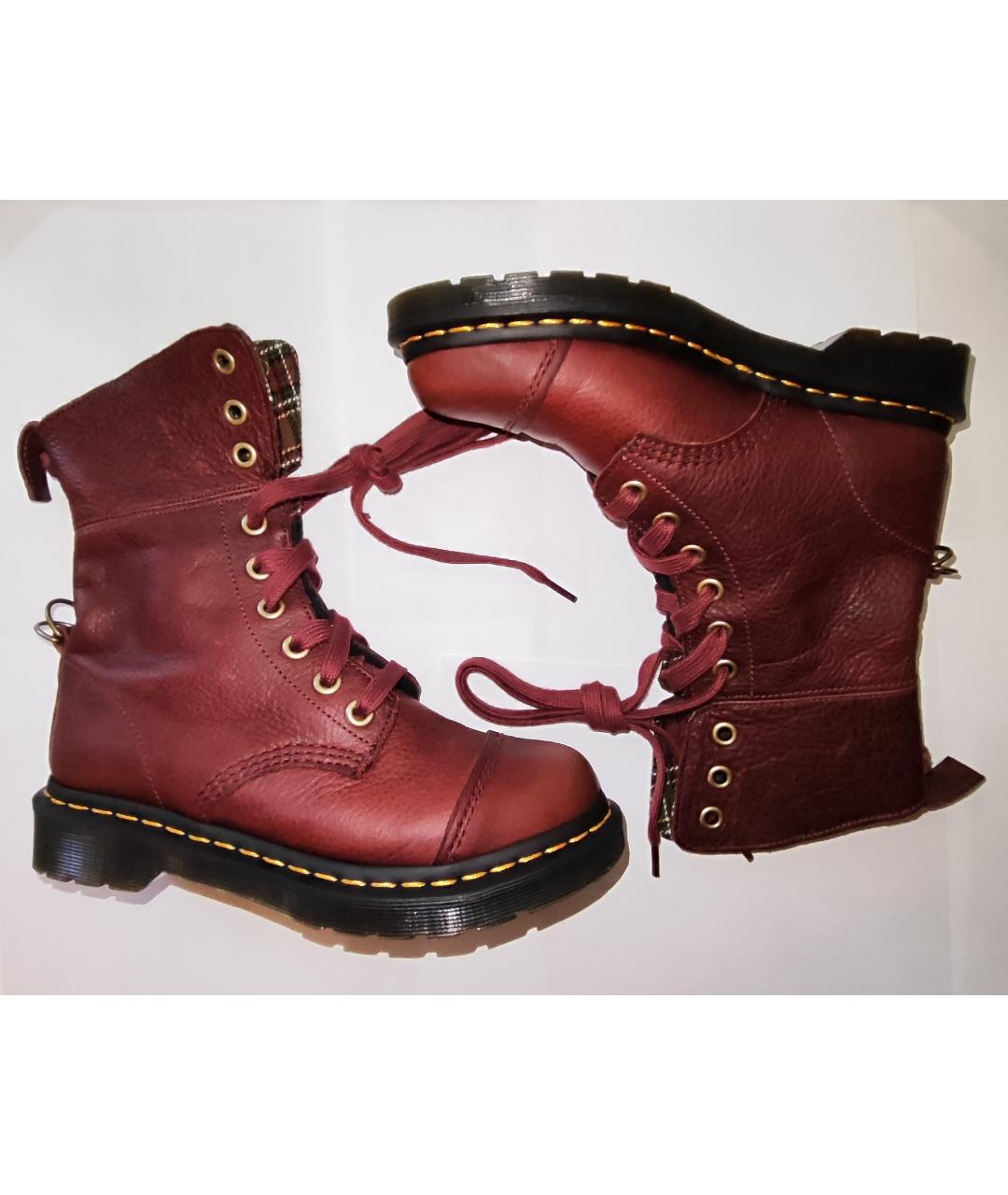 DR. MARTENS Бордовые кожаные ботинки, фото 6