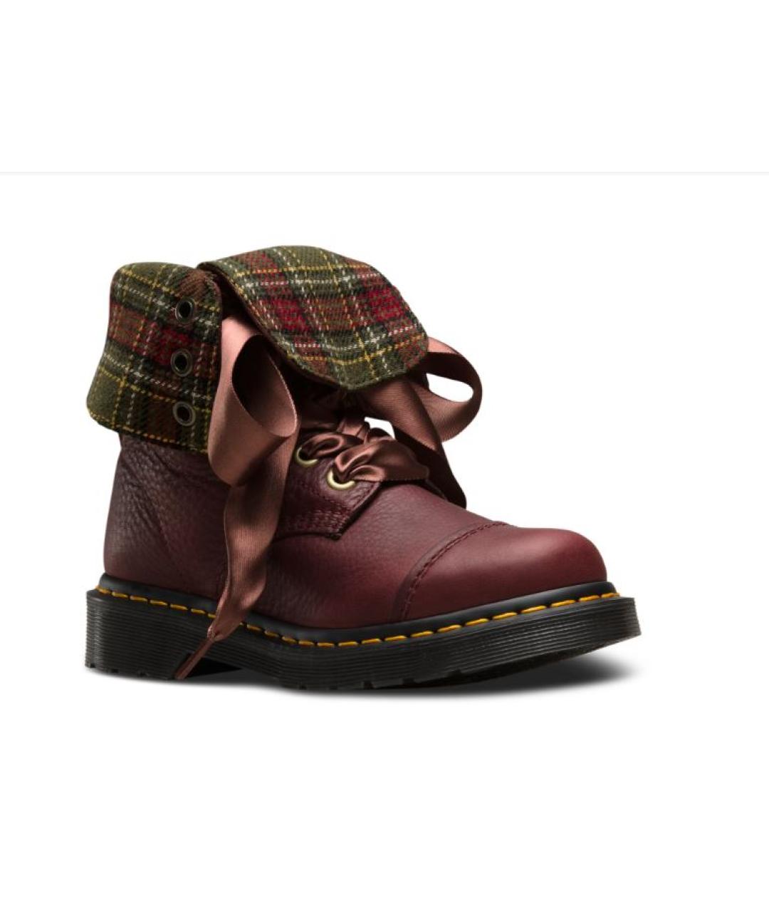 DR. MARTENS Бордовые кожаные ботинки, фото 9