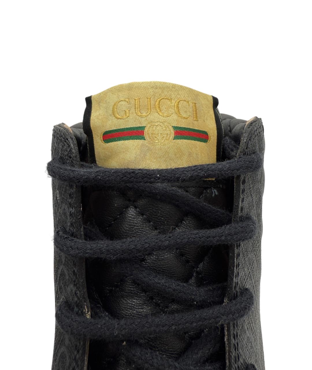 GUCCI Черные кожаные ботинки, фото 7