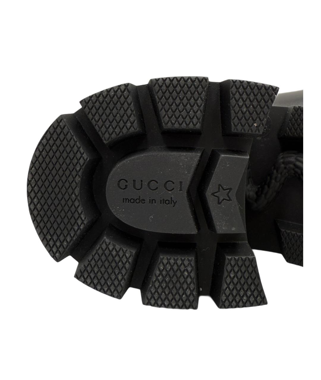 GUCCI Черные кожаные ботинки, фото 9