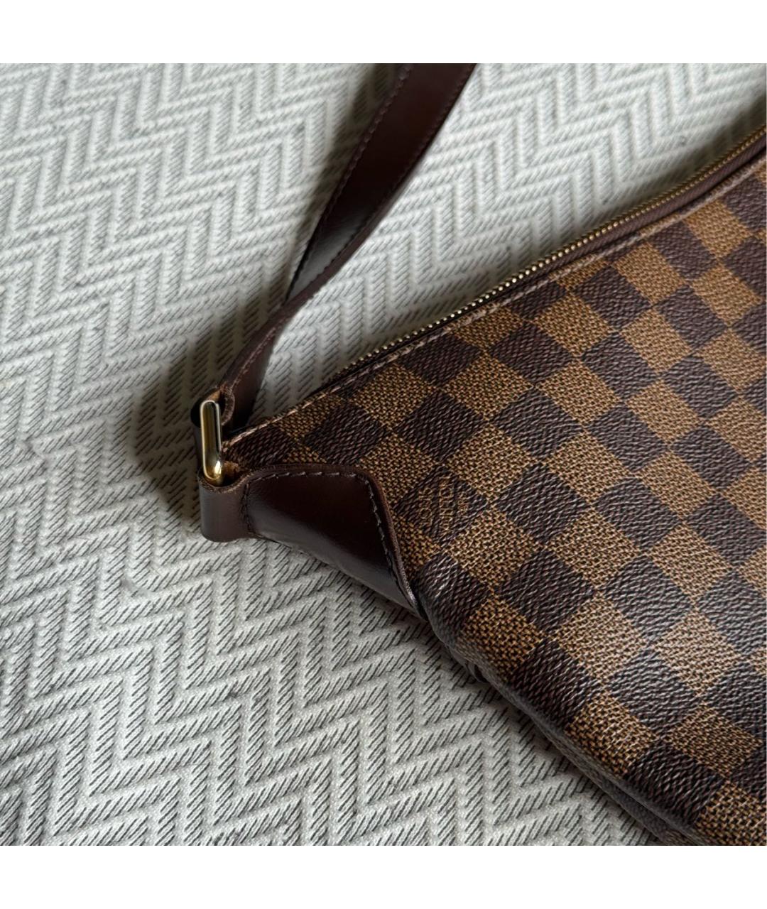 LOUIS VUITTON Коричневая кожаная сумка через плечо, фото 5