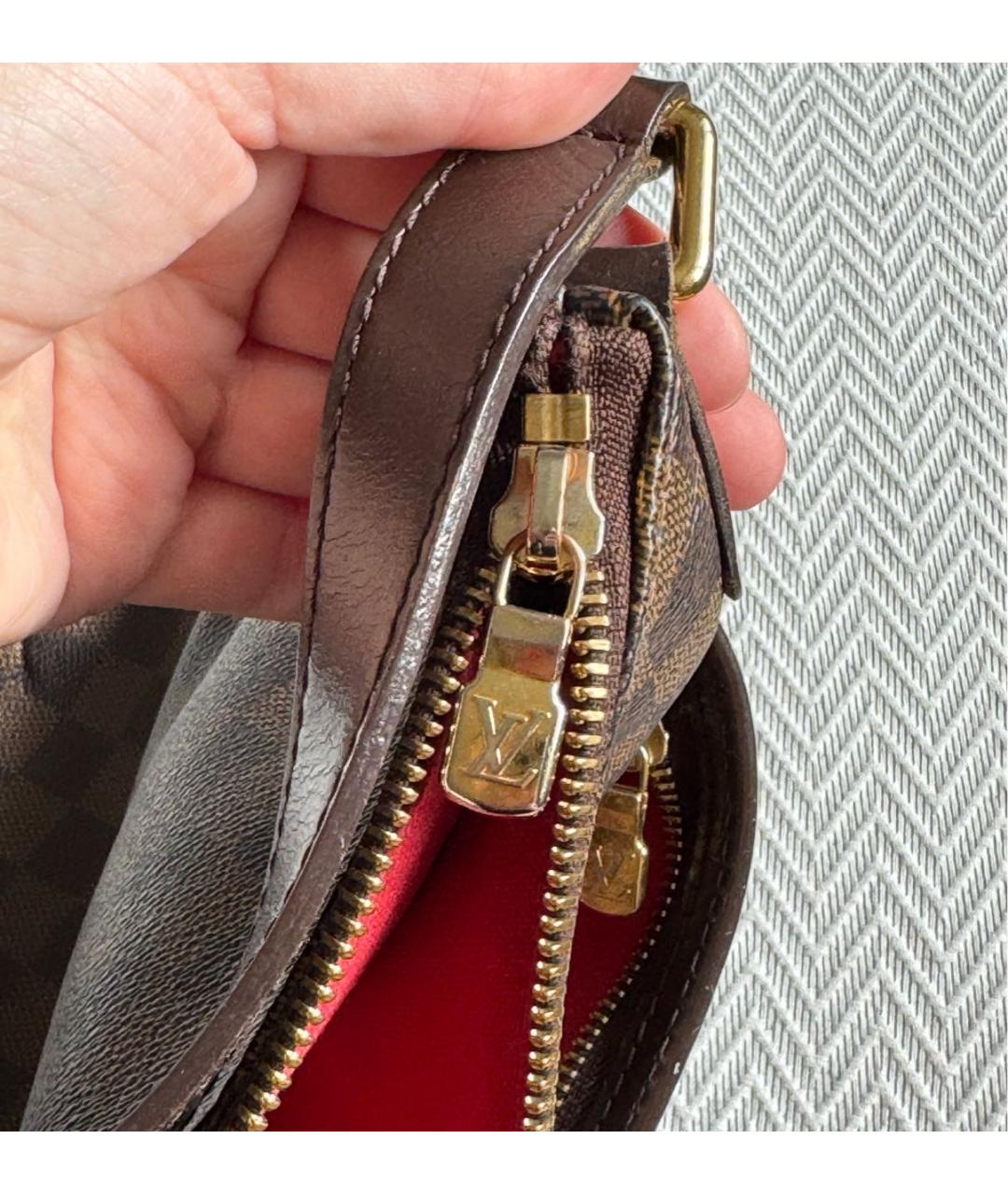 LOUIS VUITTON Коричневая кожаная сумка через плечо, фото 6
