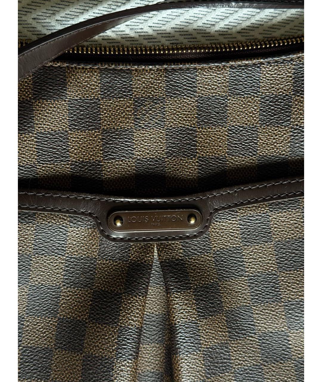 LOUIS VUITTON Коричневая кожаная сумка через плечо, фото 3