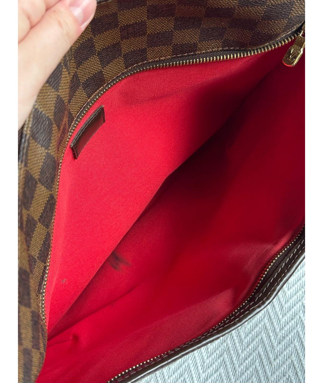 LOUIS VUITTON Коричневая кожаная сумка через плечо, фото 4
