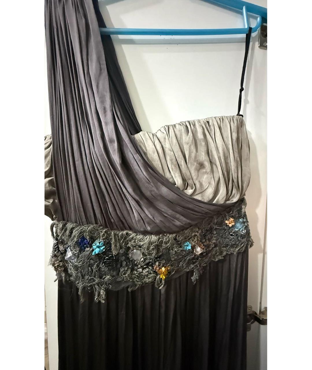 ICEBERG Фиолетовое шелковое вечернее платье, фото 3