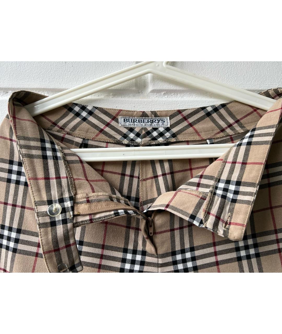 BURBERRY Коричневые шерстяные прямые брюки, фото 4