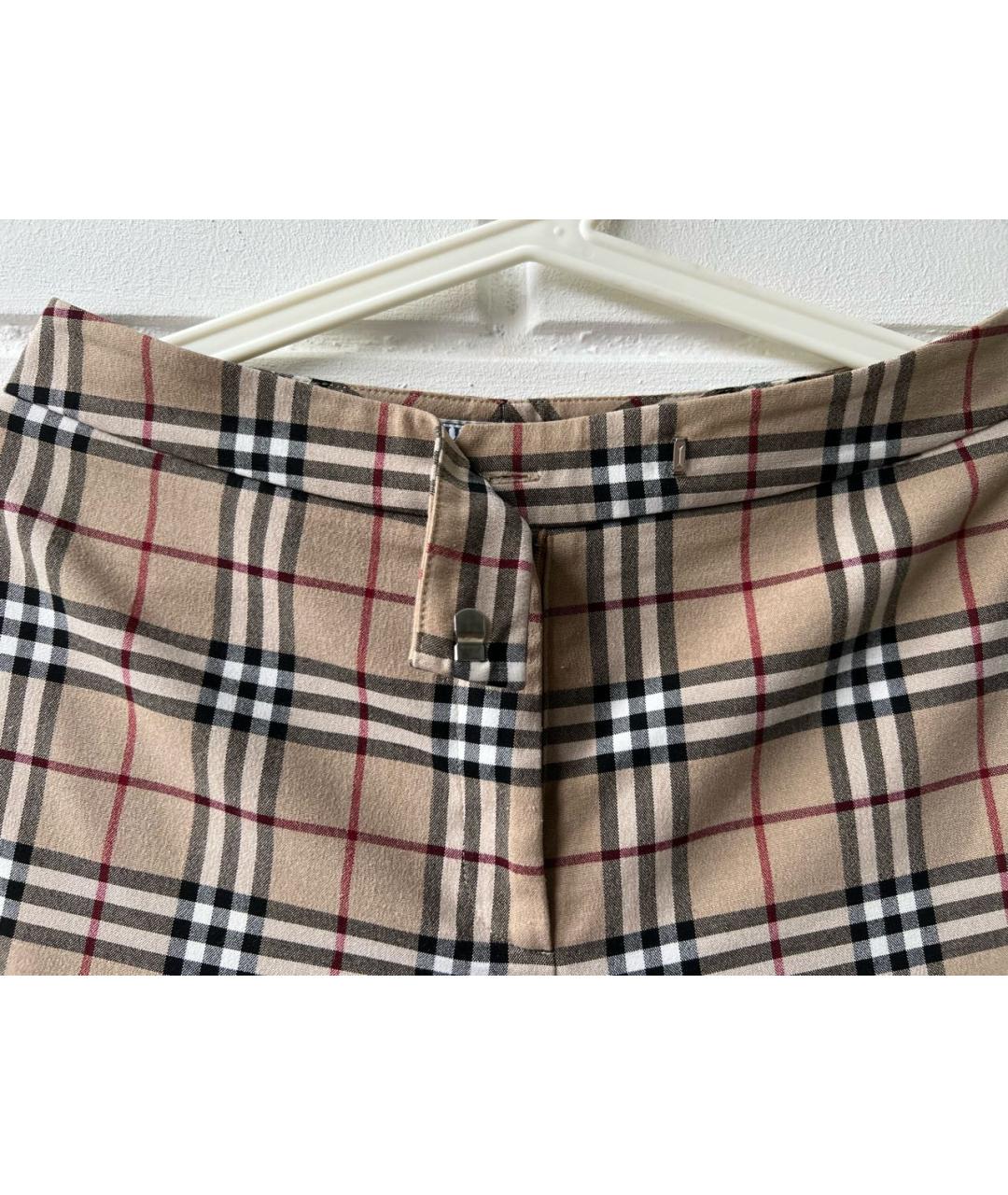 BURBERRY Коричневые шерстяные прямые брюки, фото 7