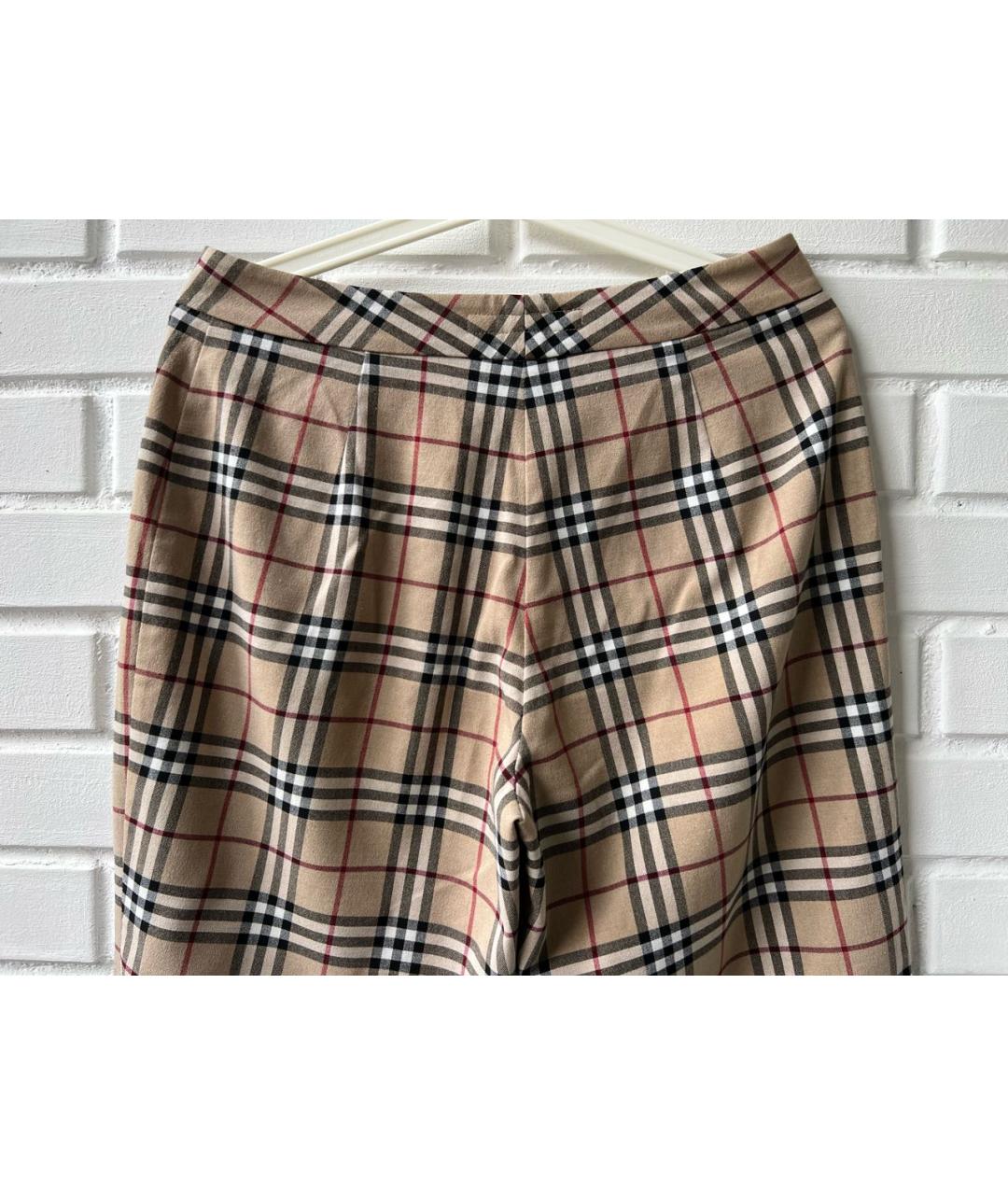 BURBERRY Коричневые шерстяные прямые брюки, фото 6