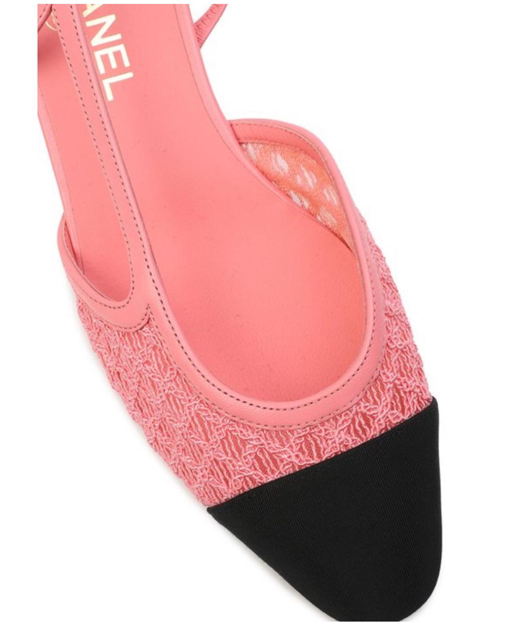 CHANEL Розовые текстильные мюли, фото 3
