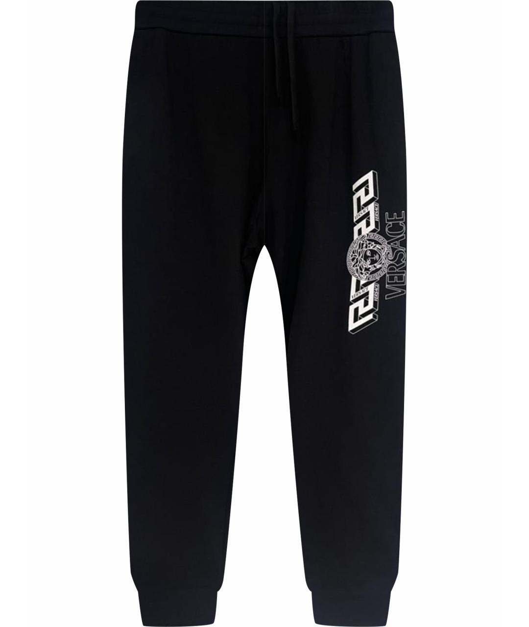 VERSACE Черные хлопковые повседневные брюки, фото 1