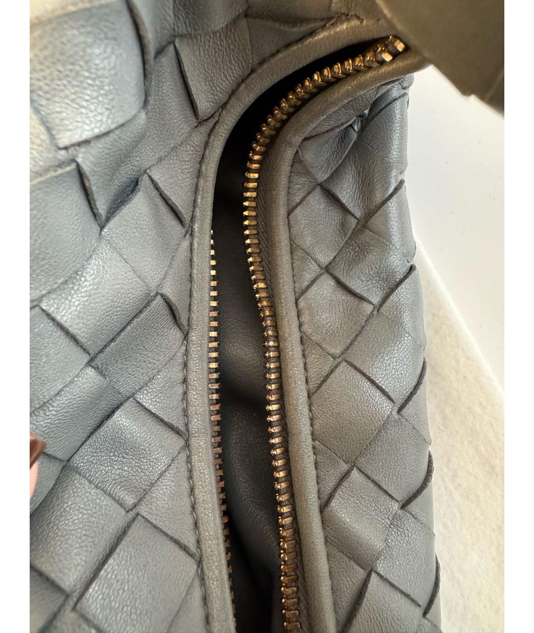 BOTTEGA VENETA Антрацитовая кожаная сумка с короткими ручками, фото 3