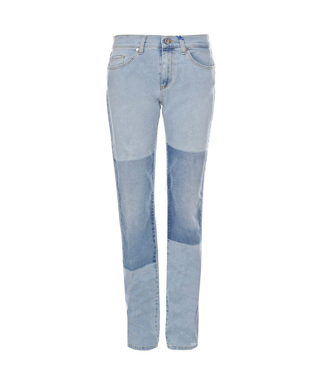 VERSACE JEANS COUTURE Голубые хлопко-эластановые прямые джинсы, фото 1