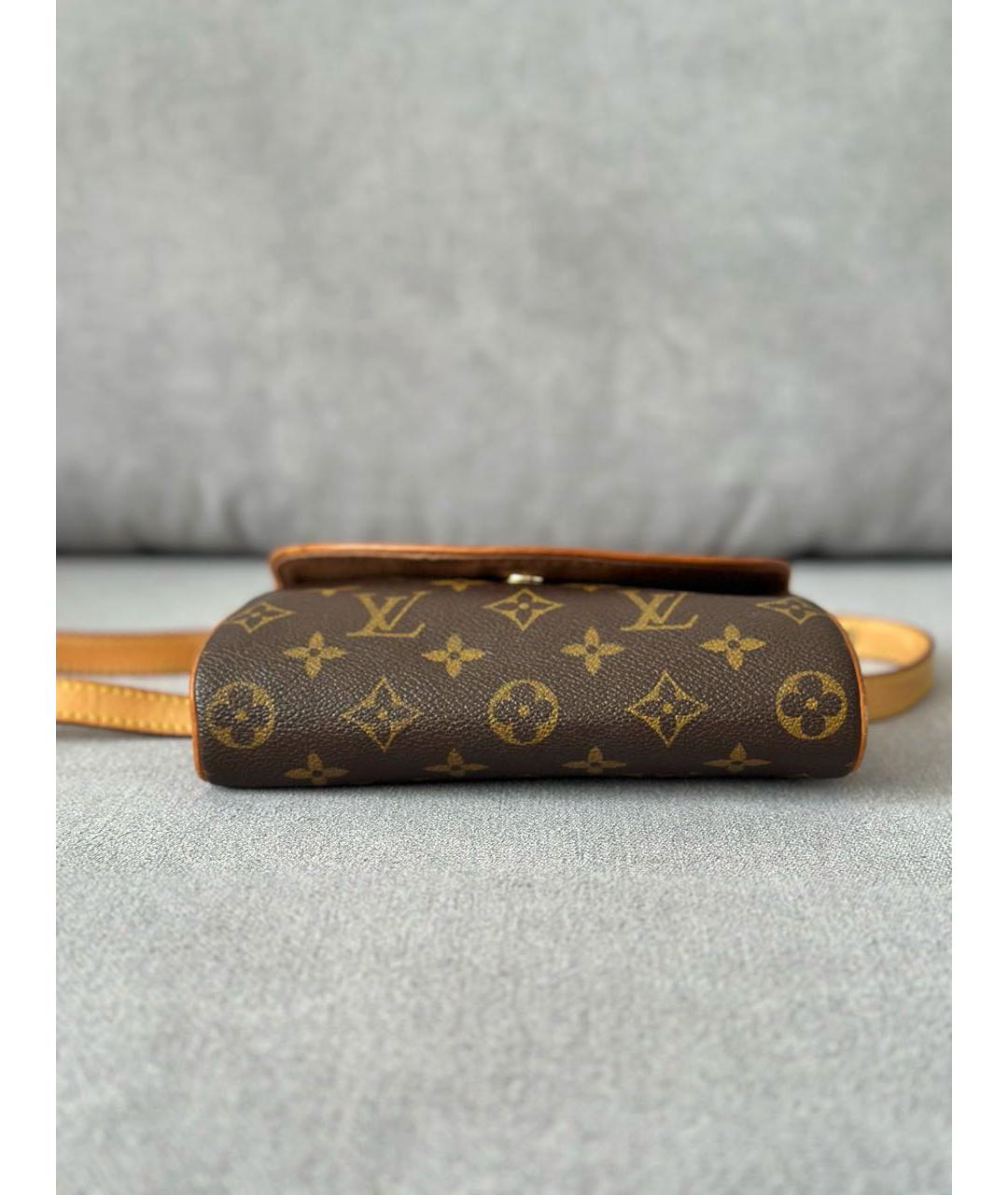 LOUIS VUITTON Коричневая кожаная сумка через плечо, фото 5