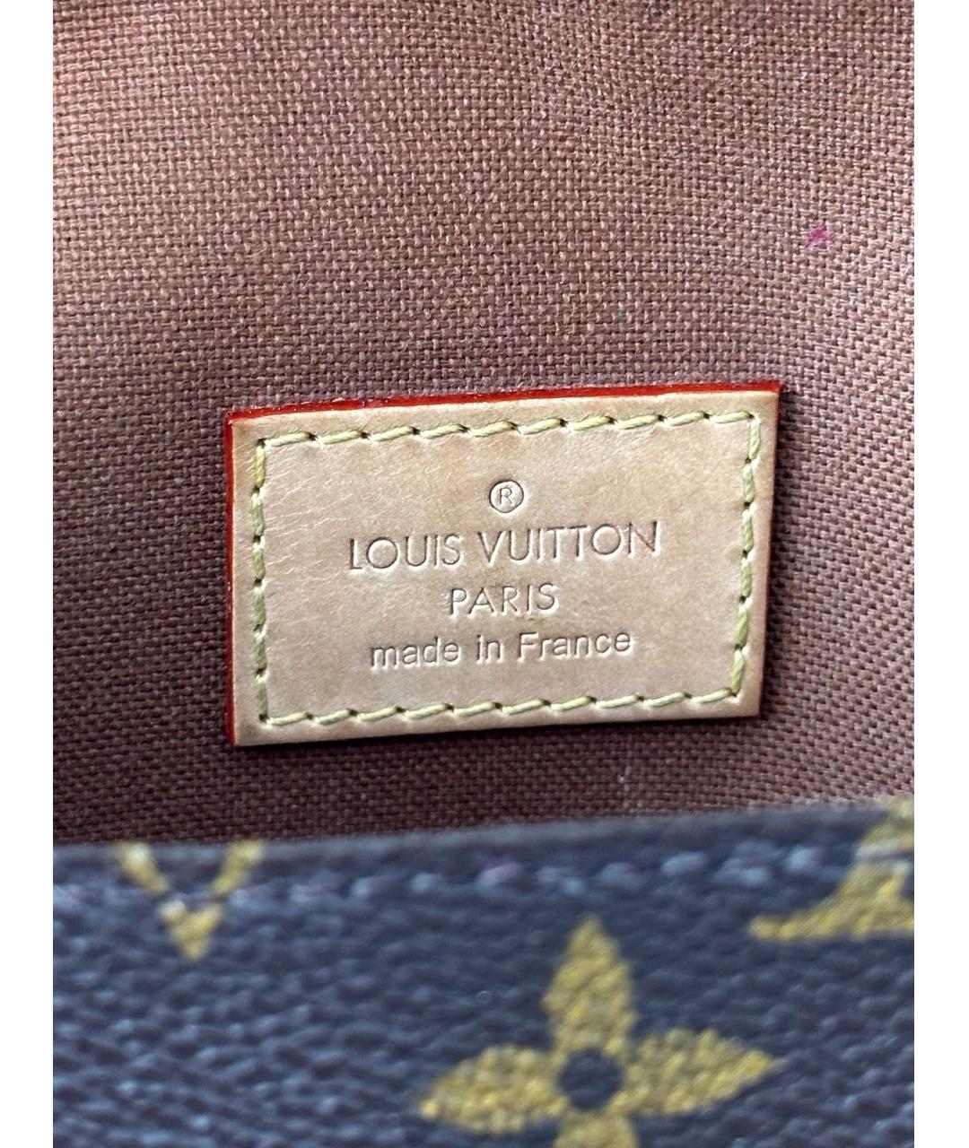 LOUIS VUITTON Коричневая кожаная сумка через плечо, фото 7