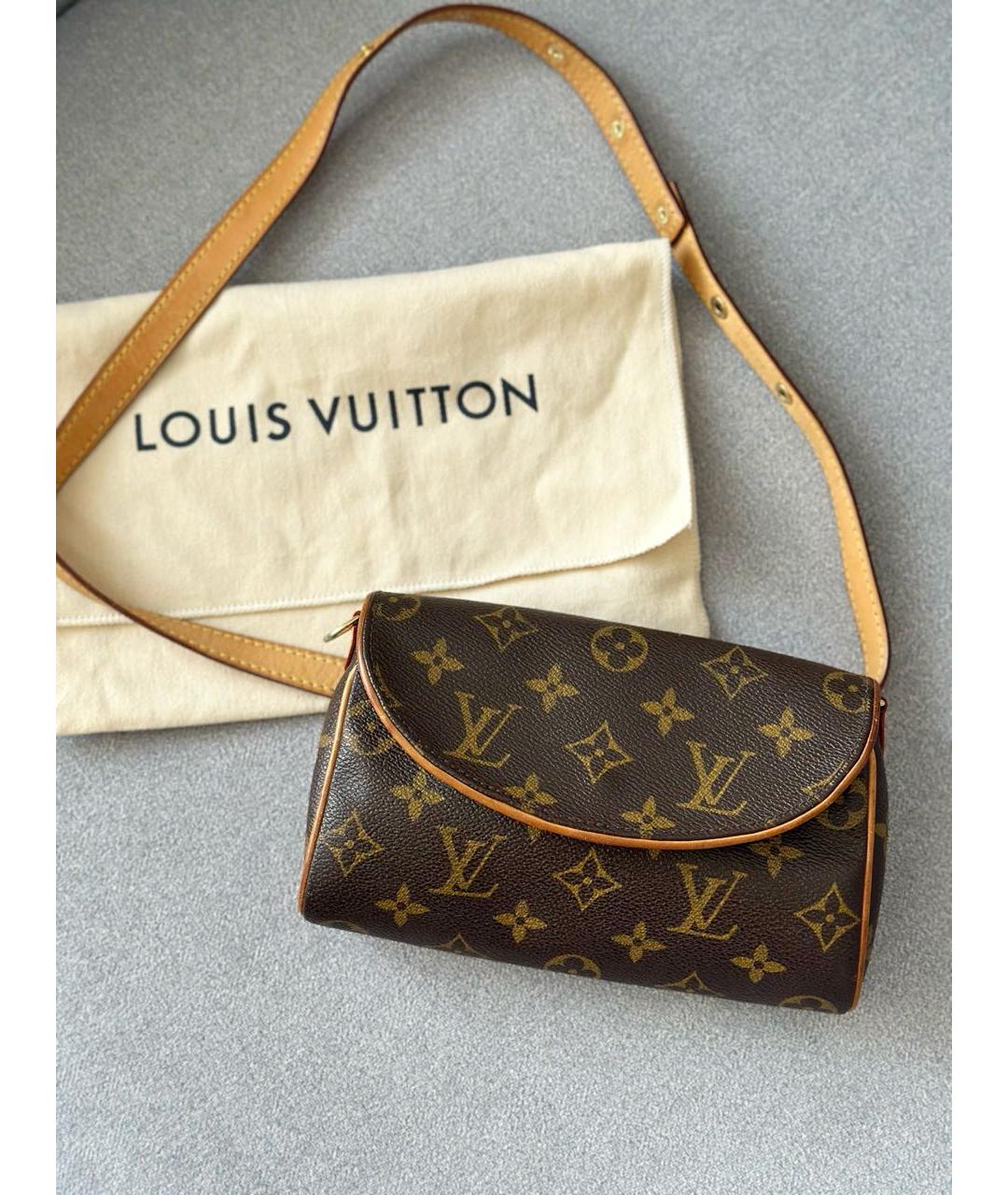 LOUIS VUITTON Коричневая кожаная сумка через плечо, фото 2